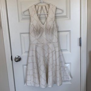 Size 3 White and Gold Semi- Formal Dress
